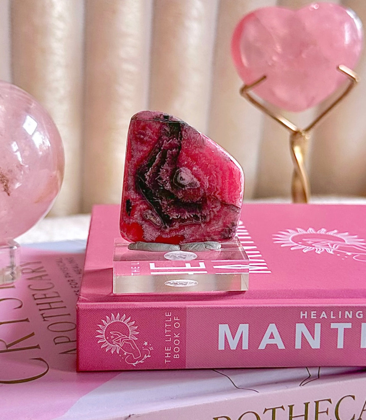 Rhodochrosite Slab with Blue