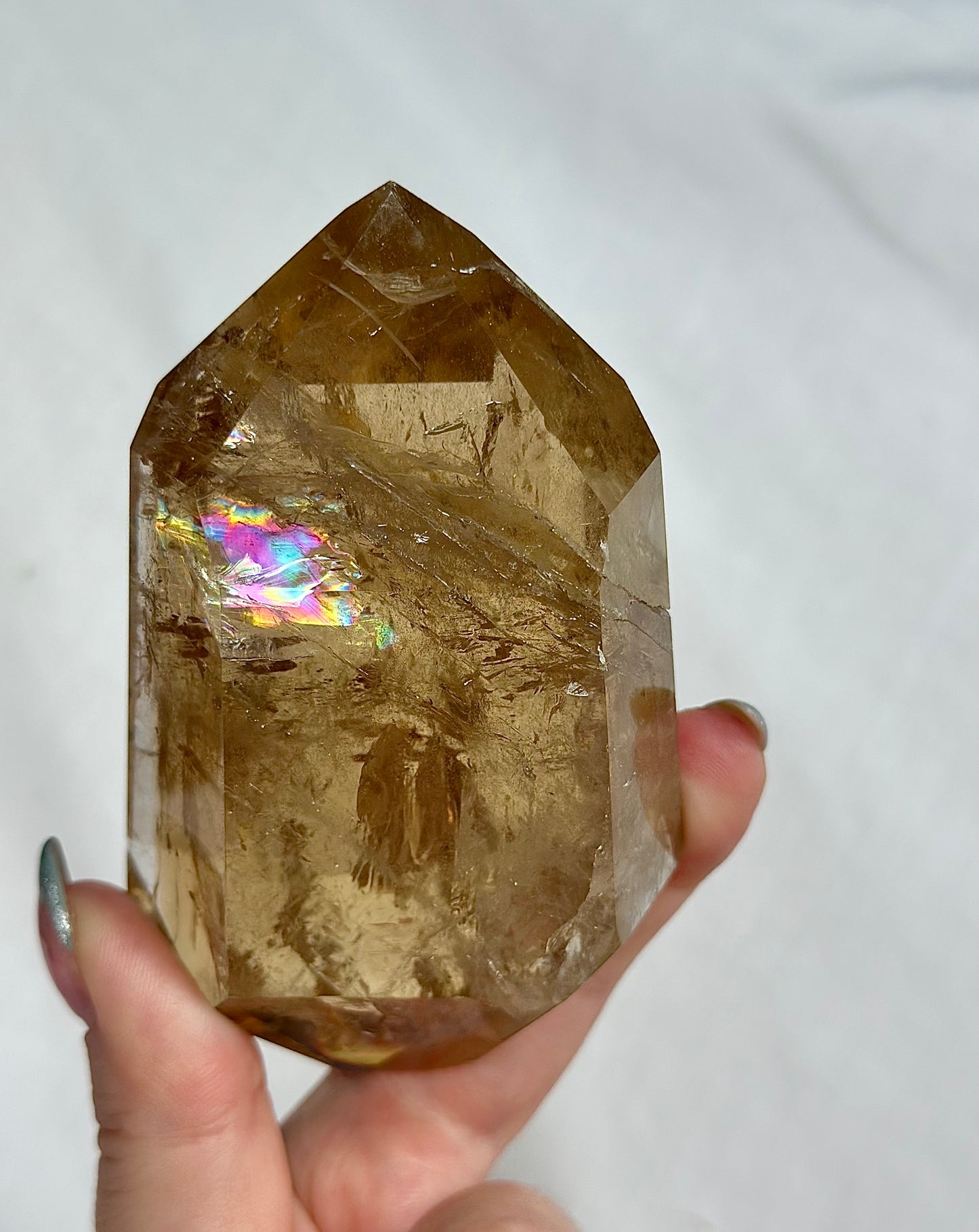 Large Citrine On Gold Stand