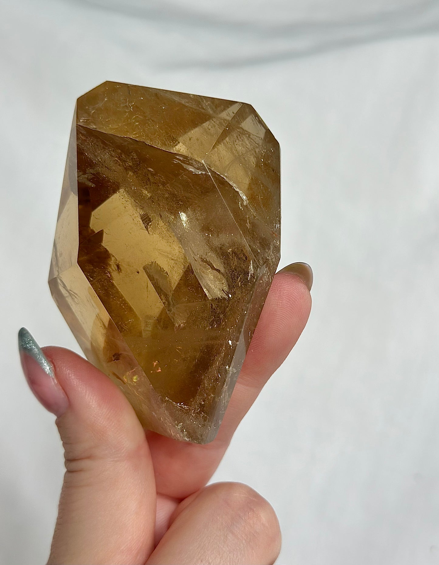 Honey Citrine On Gold Stand
