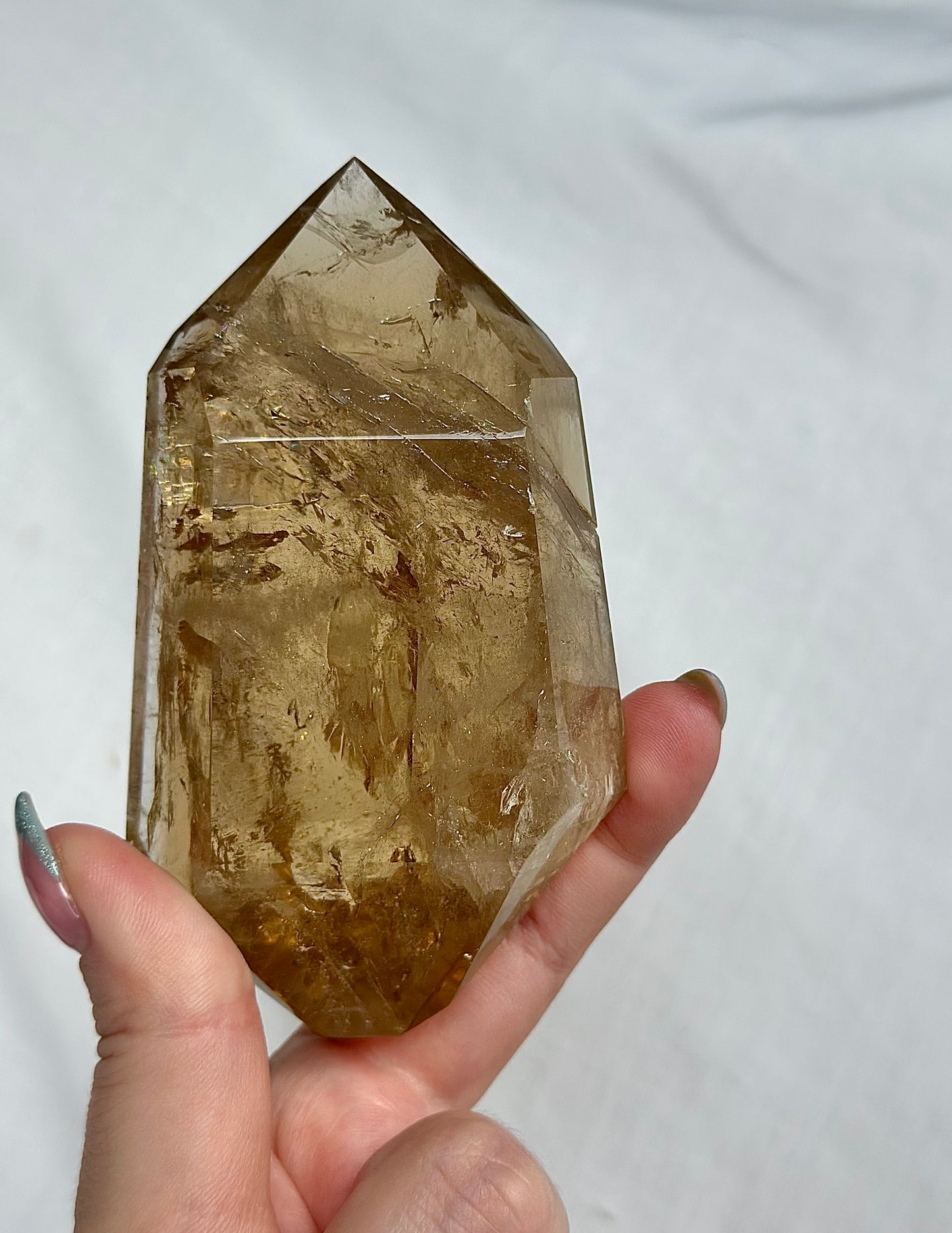 Large Citrine On Gold Stand