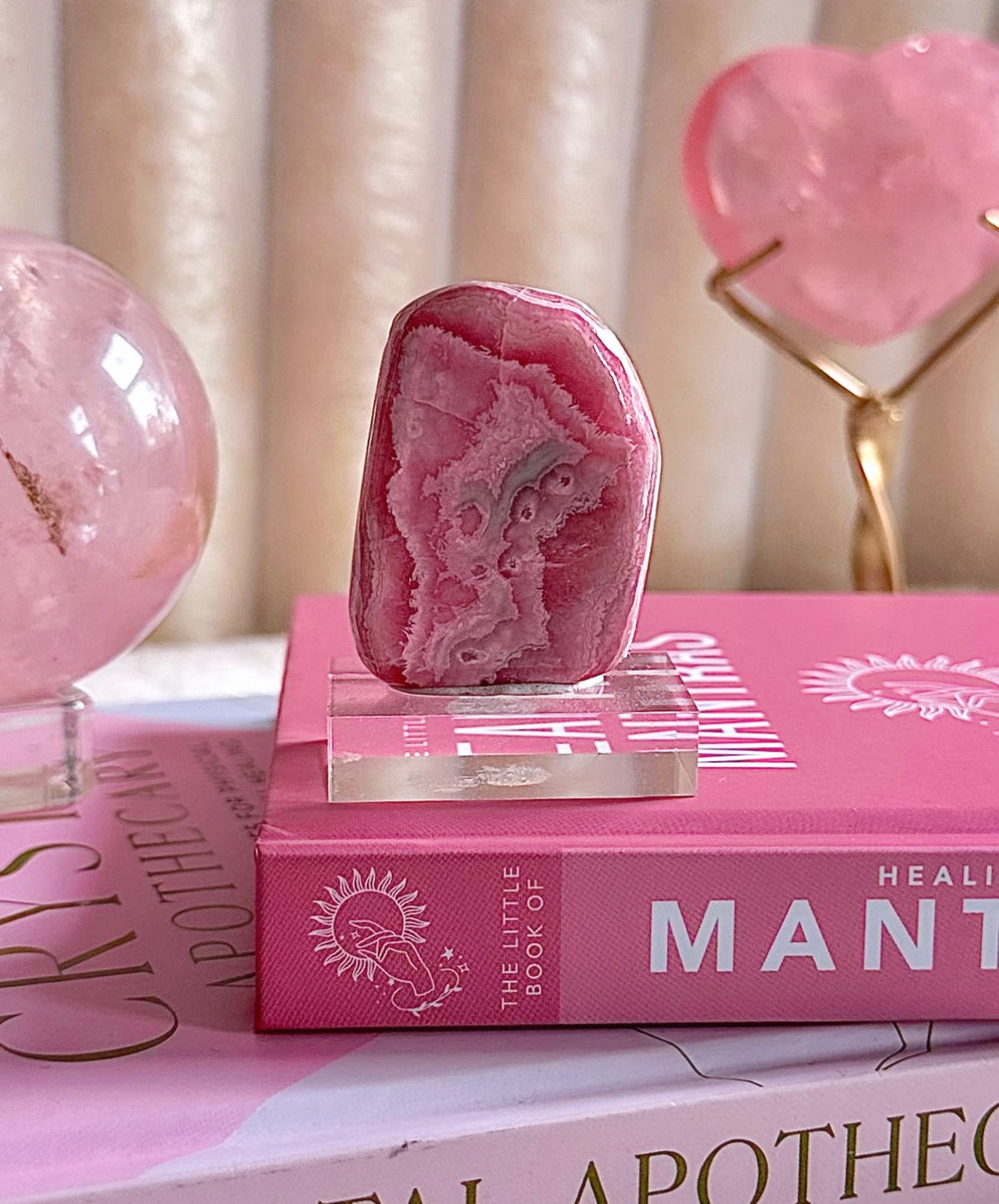 Rhodochrosite Slab with Raw Back