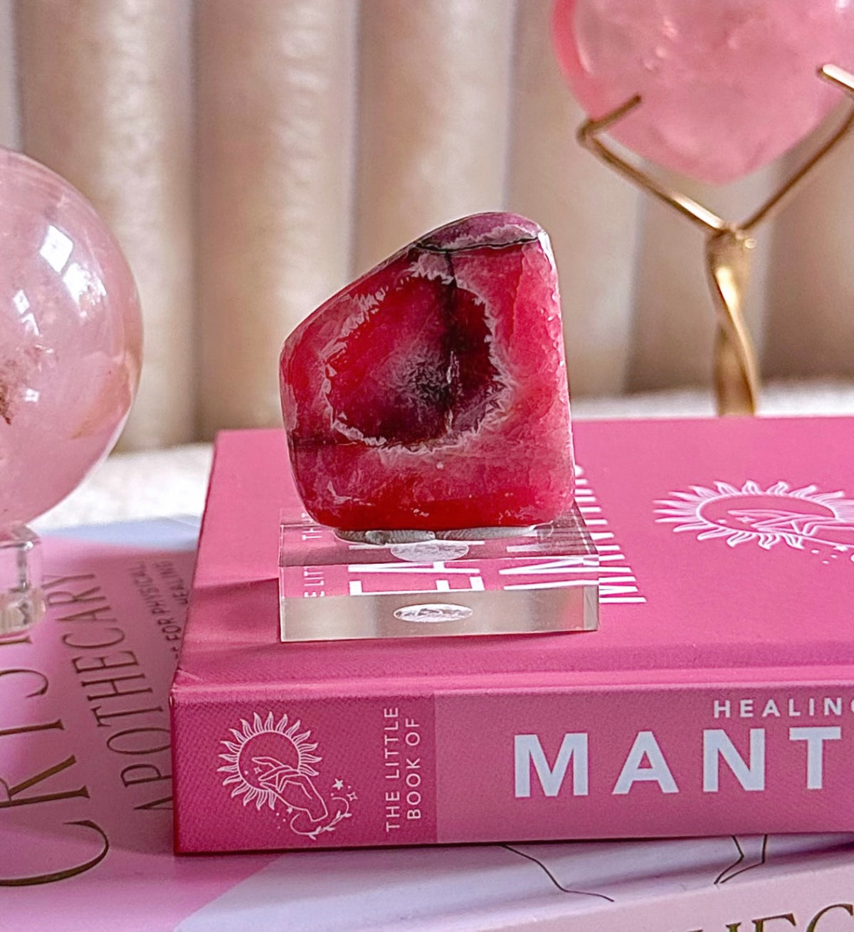 Rhodochrosite Slab with Blue