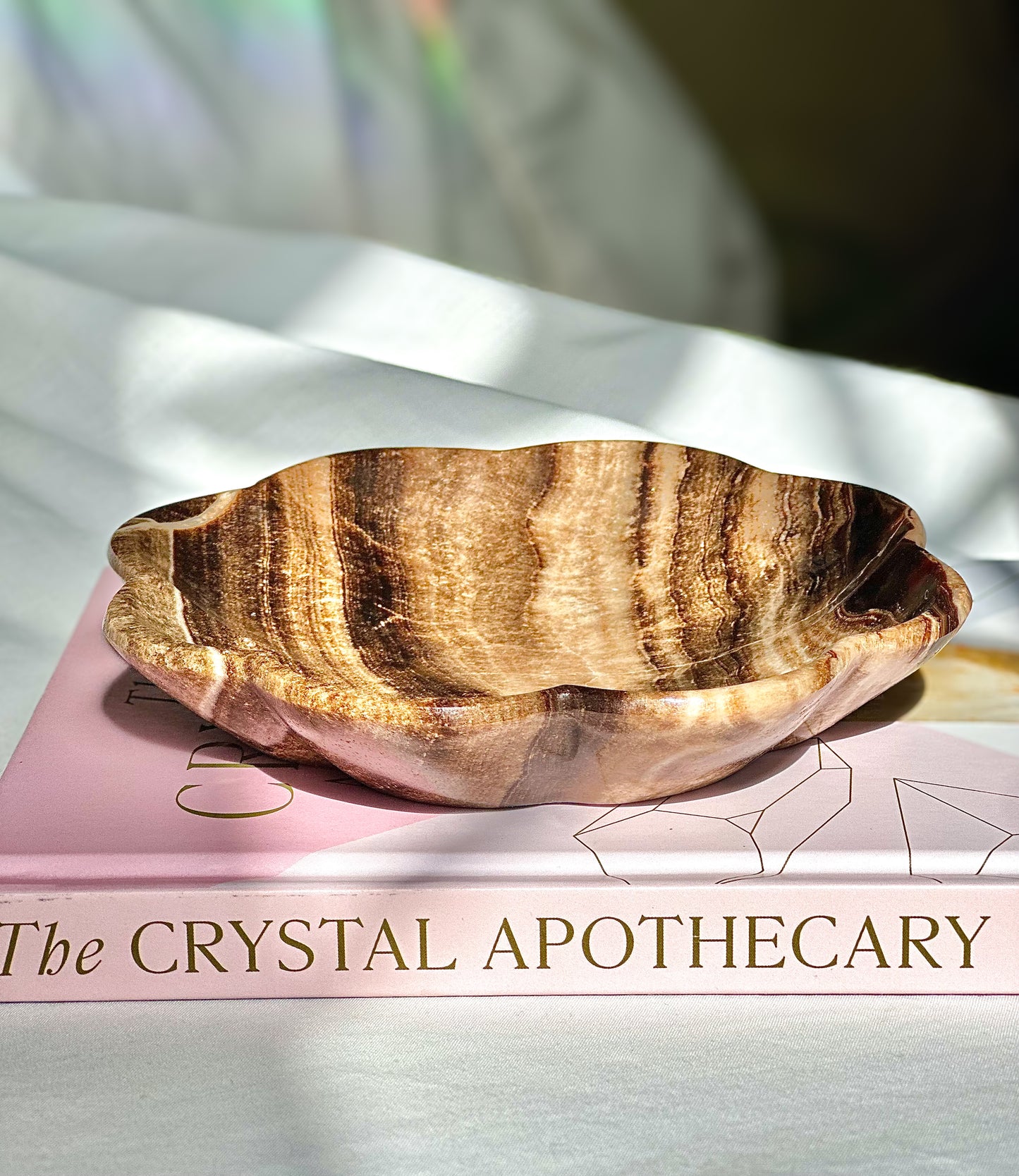 Brown Onyx flower bowl.
