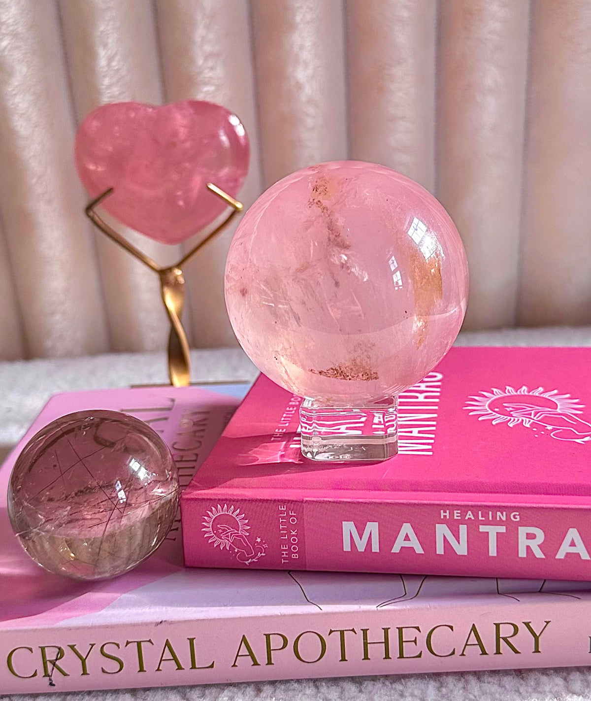 Rose Quartz with Dendrite & Golden Healer