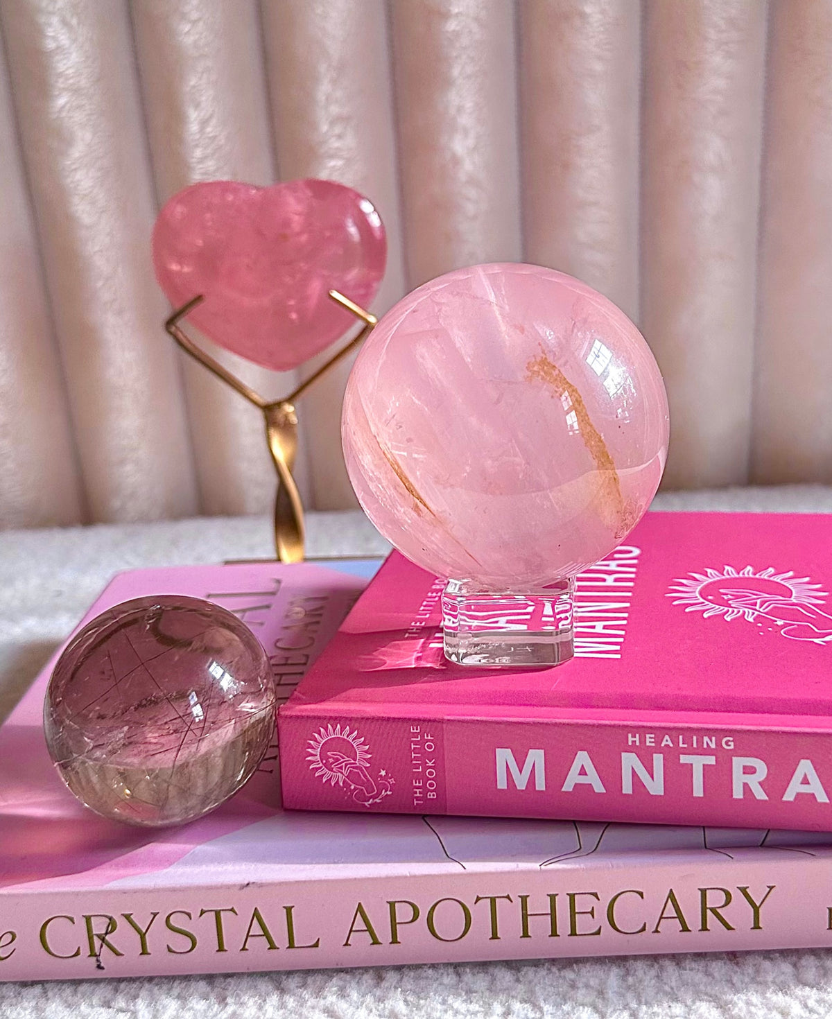 Rose Quartz with Dendrite & Golden Healer